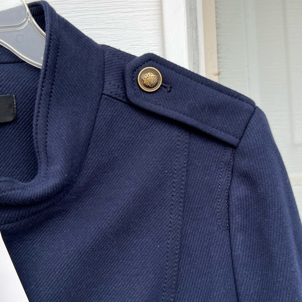 NWT Talbots Gorgeous Navy Military Style Lined High Neck Blazer - Picture 3 of 7